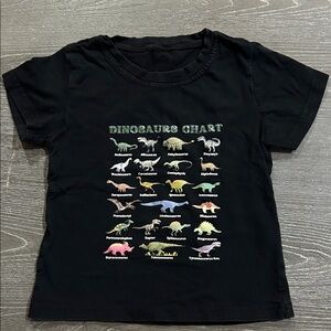 Black Dinosaur Chart Kids T-Shirt